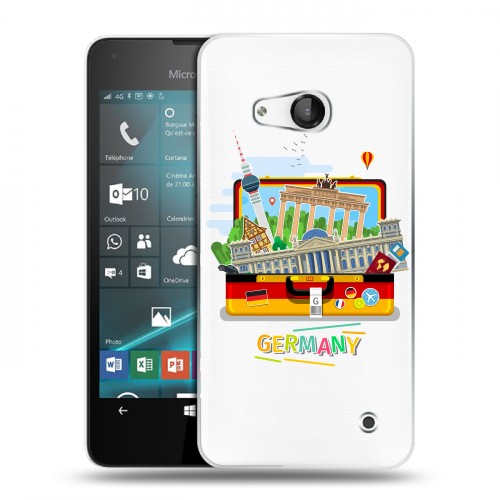 Полупрозрачный дизайнерский пластиковый чехол для Microsoft Lumia 550 Флаг Германии