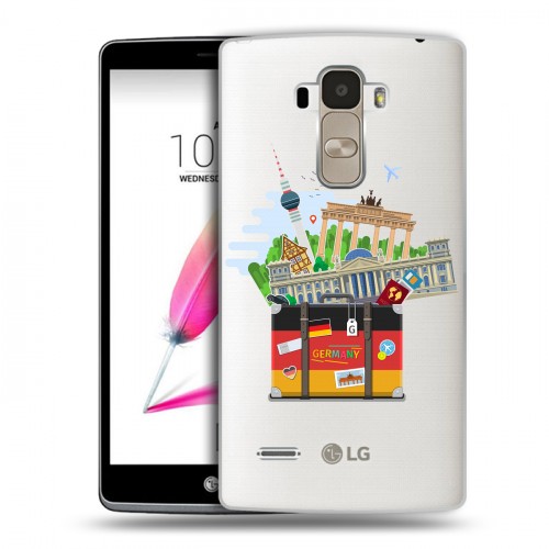 Полупрозрачный дизайнерский пластиковый чехол для LG G4 Stylus Флаг Германии