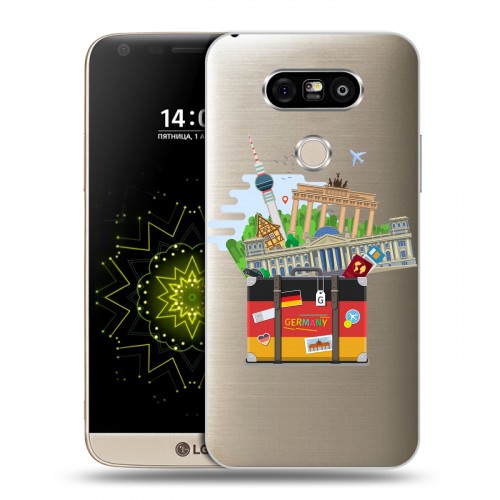 Полупрозрачный дизайнерский пластиковый чехол для LG G5 Флаг Германии