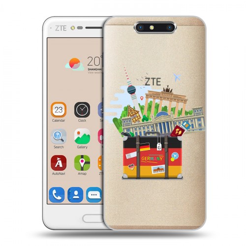 Полупрозрачный дизайнерский пластиковый чехол для ZTE Blade V8 Флаг Германии