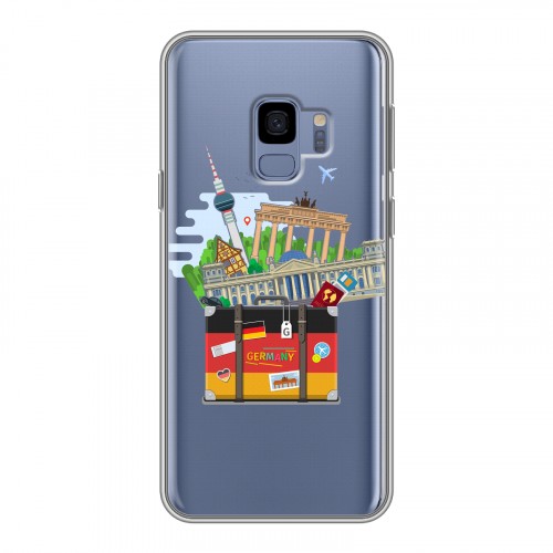Полупрозрачный дизайнерский пластиковый чехол для Samsung Galaxy S9 Флаг Германии