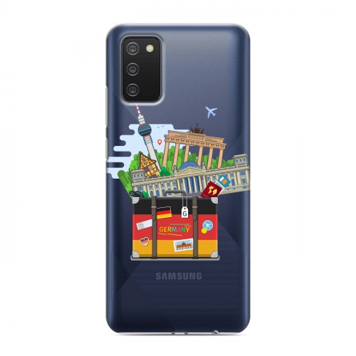 Полупрозрачный дизайнерский пластиковый чехол для Samsung Galaxy A02s Флаг Германии