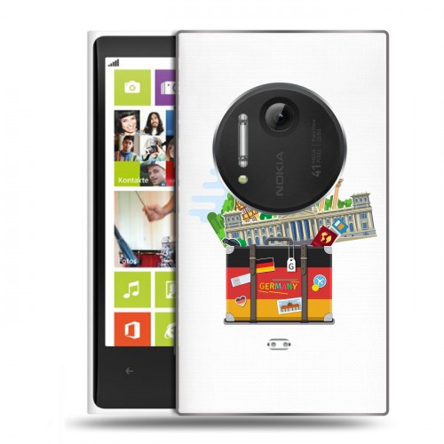 Полупрозрачный дизайнерский пластиковый чехол для Nokia Lumia 1020 Флаг Германии