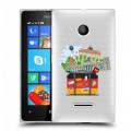 Полупрозрачный дизайнерский пластиковый чехол для Microsoft Lumia 435 Флаг Германии