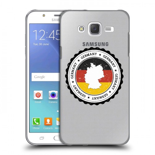 Полупрозрачный дизайнерский пластиковый чехол для Samsung Galaxy J5 Флаг Германии