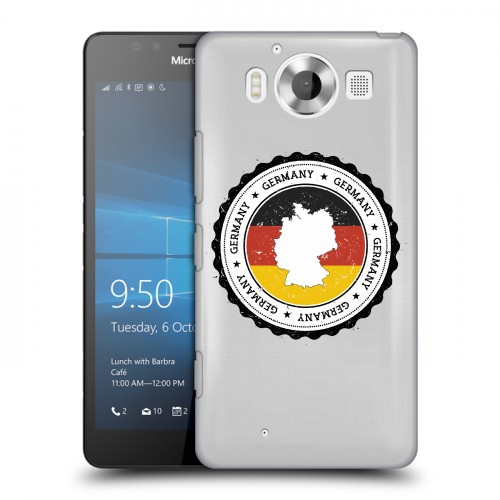 Полупрозрачный дизайнерский пластиковый чехол для Microsoft Lumia 950 Флаг Германии
