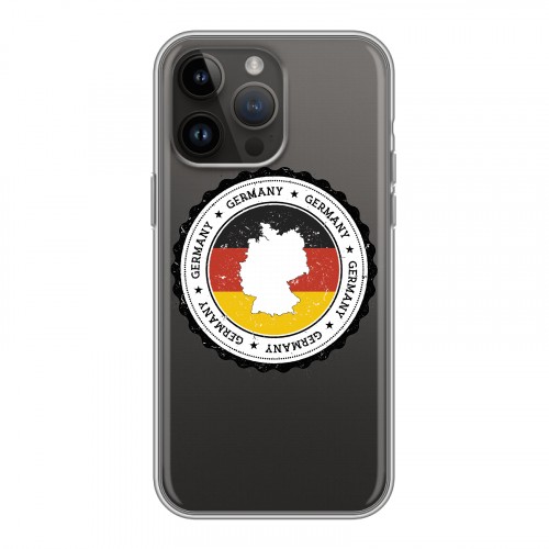 Полупрозрачный дизайнерский пластиковый чехол для Iphone 14 Pro Max Флаг Германии