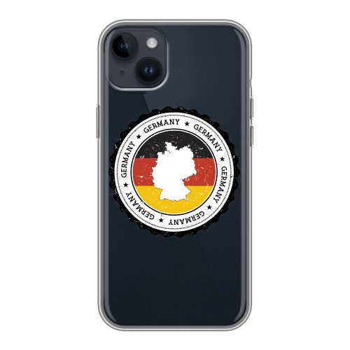 Полупрозрачный дизайнерский пластиковый чехол для Iphone 14 Plus Флаг Германии