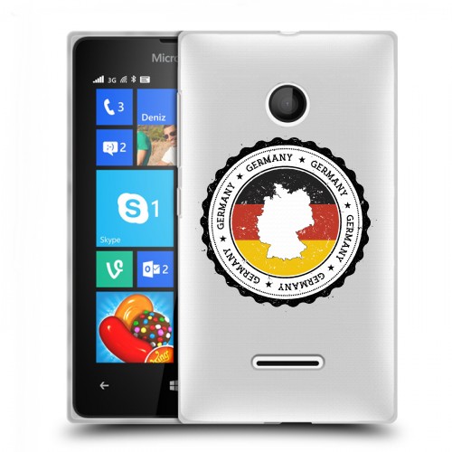 Полупрозрачный дизайнерский пластиковый чехол для Microsoft Lumia 435 Флаг Германии