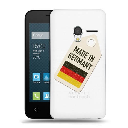 Полупрозрачный дизайнерский пластиковый чехол для Alcatel One Touch Pixi 3 (4.5) Флаг Германии