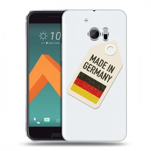 Полупрозрачный дизайнерский пластиковый чехол для HTC 10 Флаг Германии