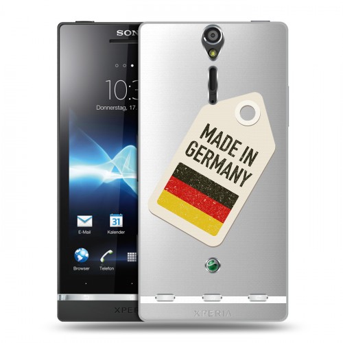 Полупрозрачный дизайнерский пластиковый чехол для Sony Xperia S Флаг Германии