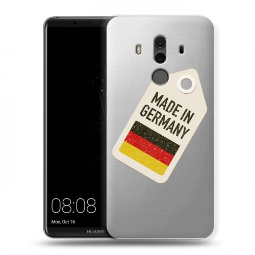 Полупрозрачный дизайнерский пластиковый чехол для Huawei Mate 10 Pro Флаг Германии