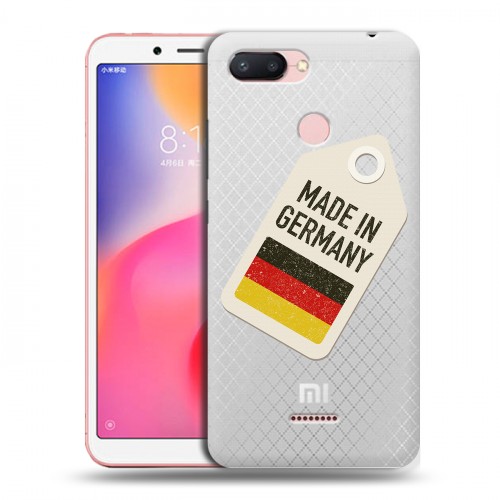 Полупрозрачный дизайнерский пластиковый чехол для Xiaomi RedMi 6 Флаг Германии