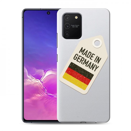 Полупрозрачный дизайнерский пластиковый чехол для Samsung Galaxy S10 Lite Флаг Германии
