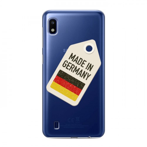 Полупрозрачный дизайнерский пластиковый чехол для Samsung Galaxy A10 Флаг Германии