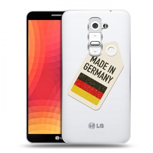 Полупрозрачный дизайнерский силиконовый чехол для LG Optimus G2 Флаг Германии