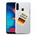 Полупрозрачный дизайнерский пластиковый чехол для Samsung Galaxy A20s Флаг Германии