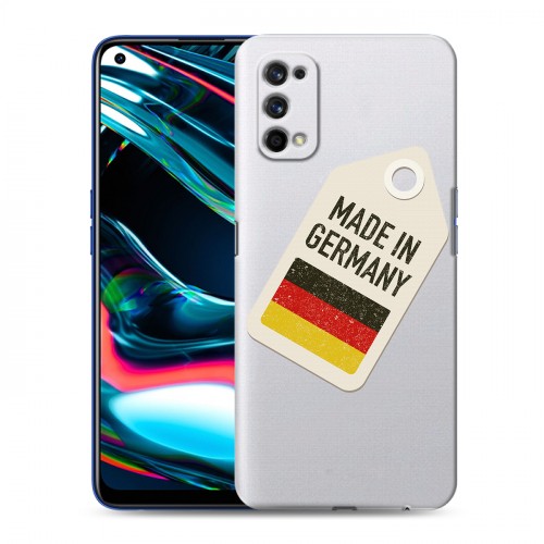 Полупрозрачный дизайнерский силиконовый с усиленными углами чехол для Realme 7 Pro Флаг Германии