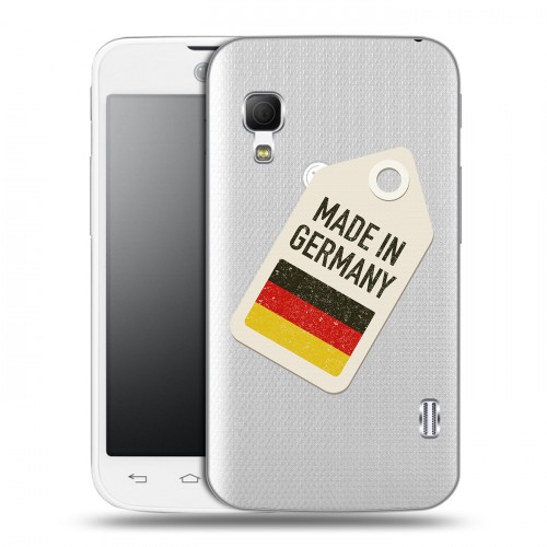 Полупрозрачный дизайнерский пластиковый чехол для LG Optimus L5 2 II Флаг Германии