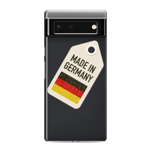 Полупрозрачный дизайнерский силиконовый с усиленными углами чехол для Google Pixel 6 Флаг Германии