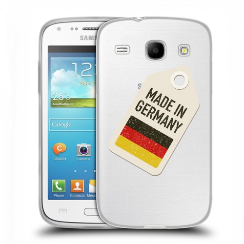 Полупрозрачный дизайнерский силиконовый чехол для Samsung Galaxy Core Флаг Германии