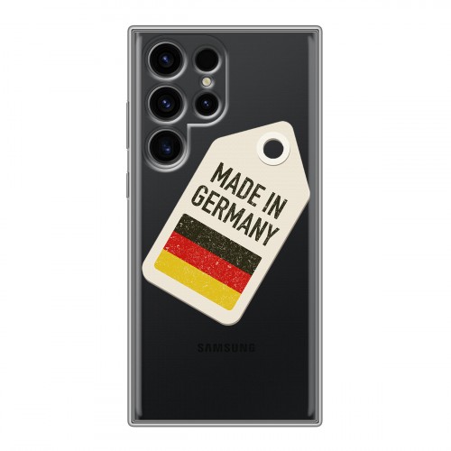Полупрозрачный дизайнерский силиконовый чехол для Samsung Galaxy S24 Ultra Флаг Германии