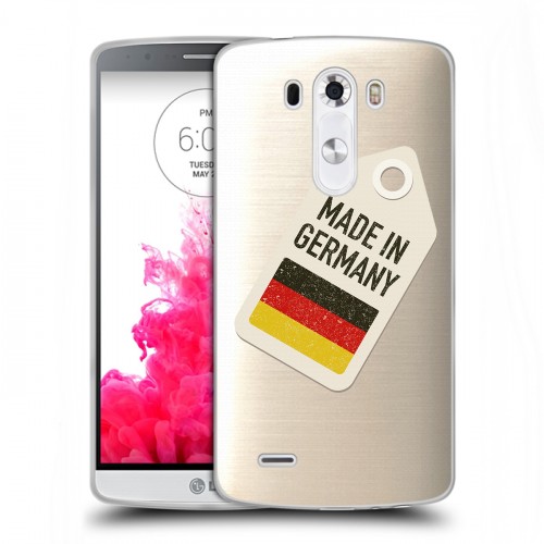 Полупрозрачный дизайнерский силиконовый чехол для LG G3 (Dual-LTE) Флаг Германии