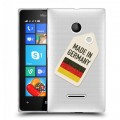 Полупрозрачный дизайнерский пластиковый чехол для Microsoft Lumia 435 Флаг Германии