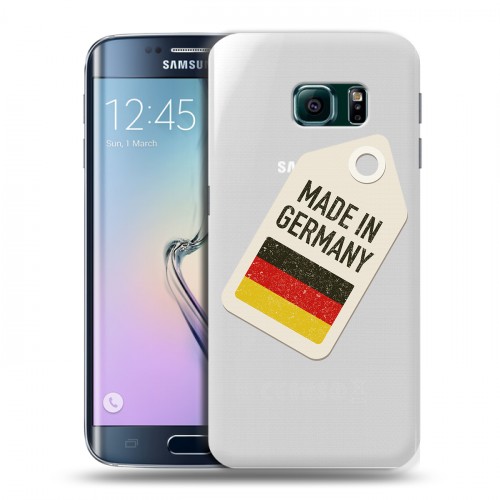 Полупрозрачный дизайнерский пластиковый чехол для Samsung Galaxy S6 Edge Флаг Германии