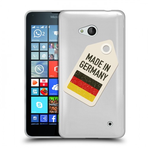 Полупрозрачный дизайнерский пластиковый чехол для Microsoft Lumia 640 Флаг Германии