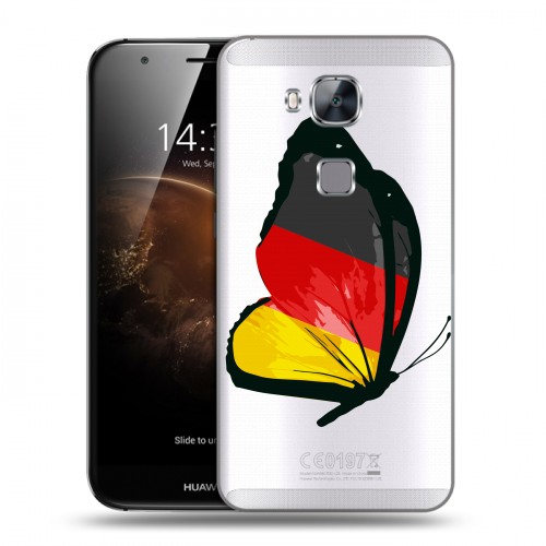 Полупрозрачный дизайнерский силиконовый чехол для Huawei G8 Флаг Германии