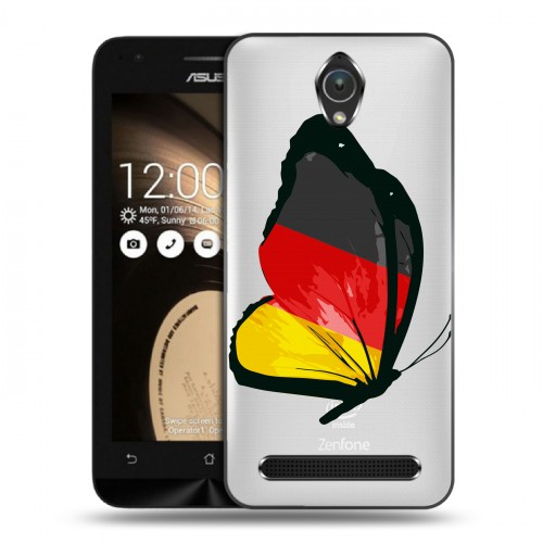 Полупрозрачный дизайнерский пластиковый чехол для ASUS ZenFone Go 4.5 Флаг Германии