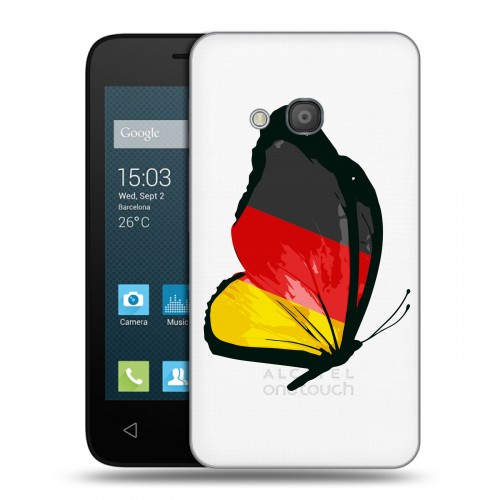 Полупрозрачный дизайнерский силиконовый чехол для Alcatel One Touch Pixi 4 (4) Флаг Германии
