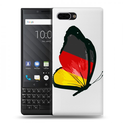 Полупрозрачный дизайнерский пластиковый чехол для BlackBerry KEY2 Флаг Германии