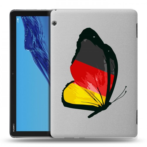 Полупрозрачный дизайнерский силиконовый с усиленными углами чехол для Huawei MediaPad T5 Флаг Германии