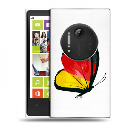 Полупрозрачный дизайнерский пластиковый чехол для Nokia Lumia 1020 Флаг Германии