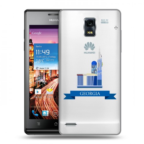 Дизайнерский пластиковый чехол для Huawei Ascend P1 Грузия