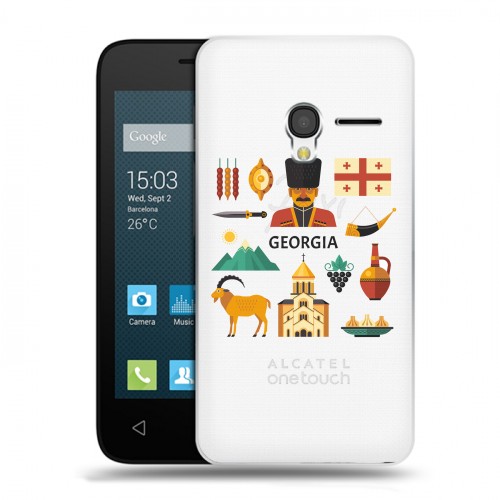 Полупрозрачный дизайнерский пластиковый чехол для Alcatel One Touch Pixi 3 (4.5) Грузия