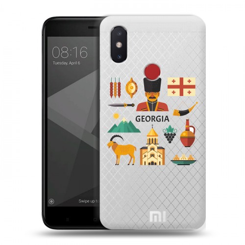 Полупрозрачный дизайнерский пластиковый чехол для Xiaomi Mi8 SE Грузия