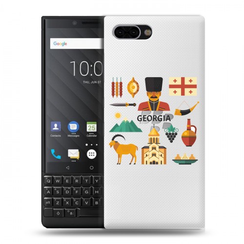 Полупрозрачный дизайнерский пластиковый чехол для BlackBerry KEY2 Грузия