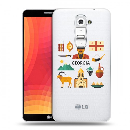 Полупрозрачный дизайнерский пластиковый чехол для LG Optimus G2 Грузия