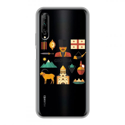 Полупрозрачный дизайнерский силиконовый чехол для Huawei Y9s Грузия