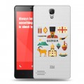 Полупрозрачный дизайнерский пластиковый чехол для Xiaomi RedMi Note Грузия