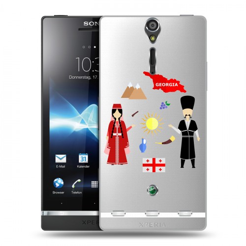 Полупрозрачный дизайнерский пластиковый чехол для Sony Xperia S Грузия