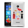 Полупрозрачный дизайнерский пластиковый чехол для Microsoft Lumia 435 Грузия