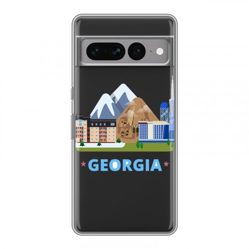 Дизайнерский силиконовый с усиленными углами чехол для Google Pixel 7 Pro Грузия