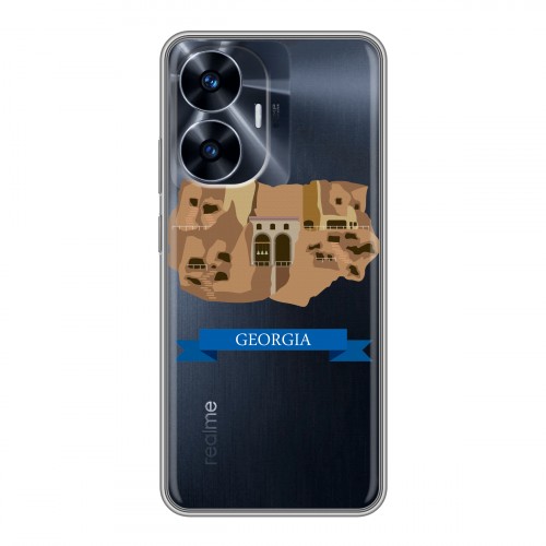 Дизайнерский силиконовый с усиленными углами чехол для Realme C55 Грузия