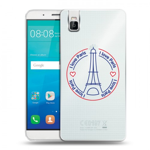 Полупрозрачный дизайнерский пластиковый чехол для Huawei ShotX Флаг Франции