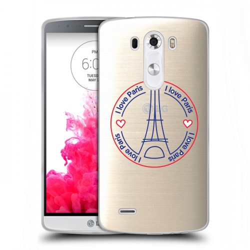 Полупрозрачный дизайнерский пластиковый чехол для LG G3 (Dual-LTE) Флаг Франции